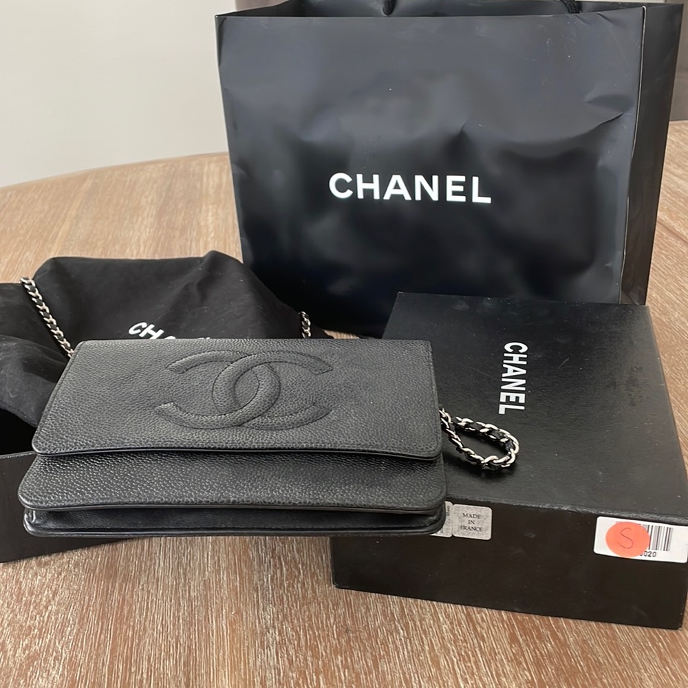 Chanel mini SAC silver chain bag